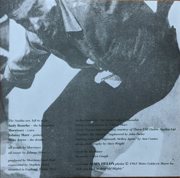 The Smiths The Queen Is Dead LP replica inner sleeve with credits