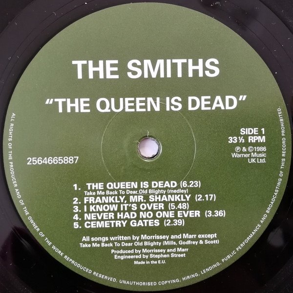 The Smiths The Queen Is Dead LP side 1 record label