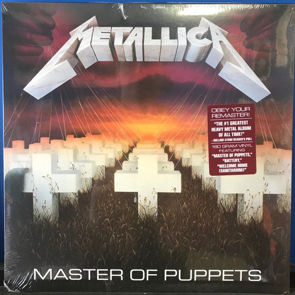 Metallica Master Of Puppets 180 gram remastered LP sealed with Obey Your Remaster hype sticker