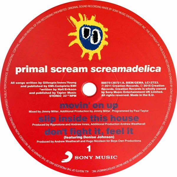 Sony Music record label, side 1, black vinyl