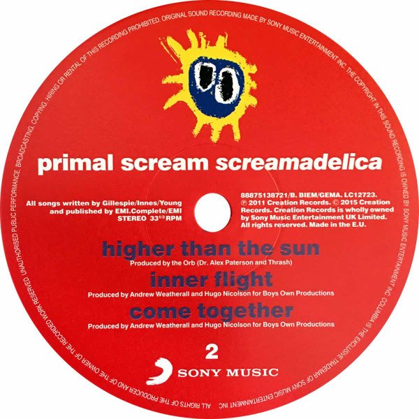 Sony Music record label, side 2, black vinyl