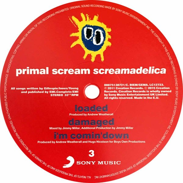 Sony Music record label, side 3, black vinyl