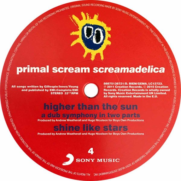 Sony Music record label, side 4, black vinyl