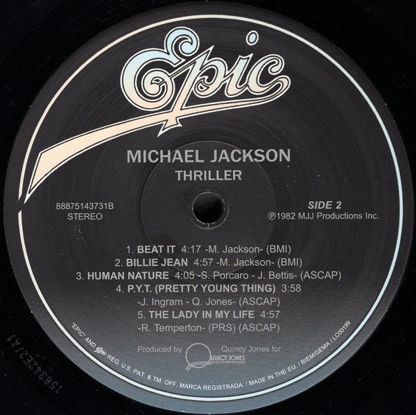 Epic record label on side 2, black vinyl