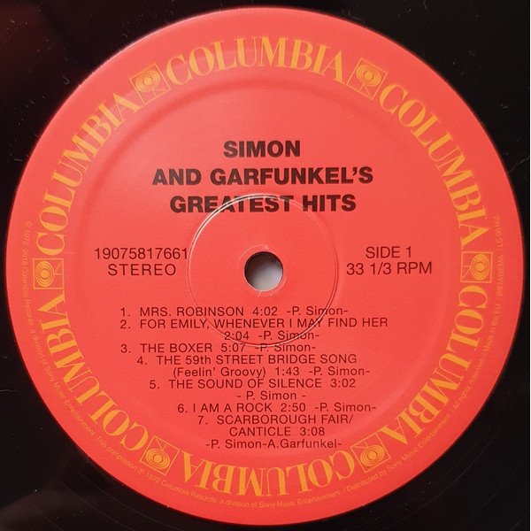 Red Columbia record label on side one, black vinyl
