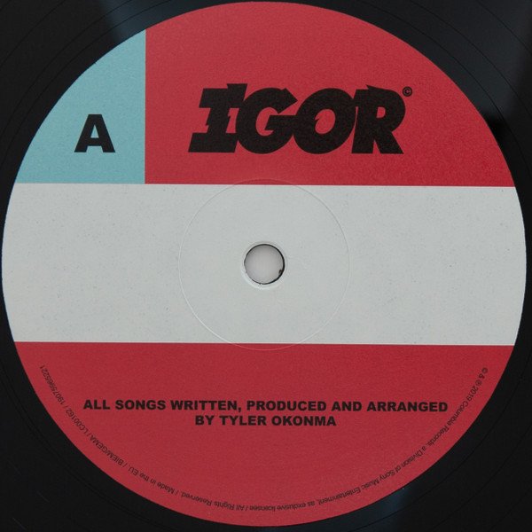 Tyler, The Creator - IGOR (LP) Vinyl, side A Columbia record label on black vinyl