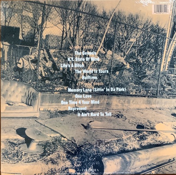 Nas - Illmatic [Clear] (LP) Vinyl - Rear Sleeve and Tracklist