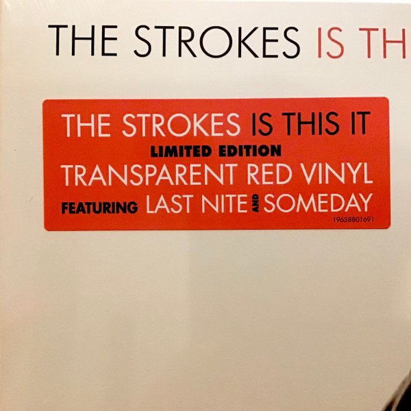 The Strokes - Is This It (LP) Vinyl, limited edition transparent red vinyl hype sticker on the shrink wrap