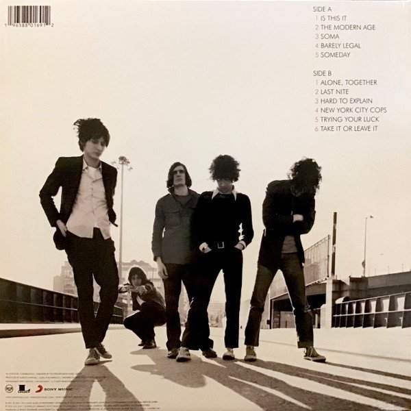 The Strokes - Is This It (LP) Vinyl, rear sleeve with side A and side B track listing