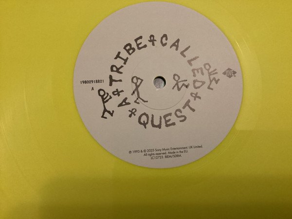A Tribe Called Quest - Midnight Marauders (LP) Vinyl, side A Jive record label on yellow vinyl