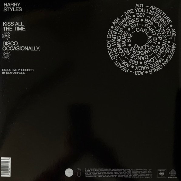 Rear sleeve showing the twelve track running order across sides A and B