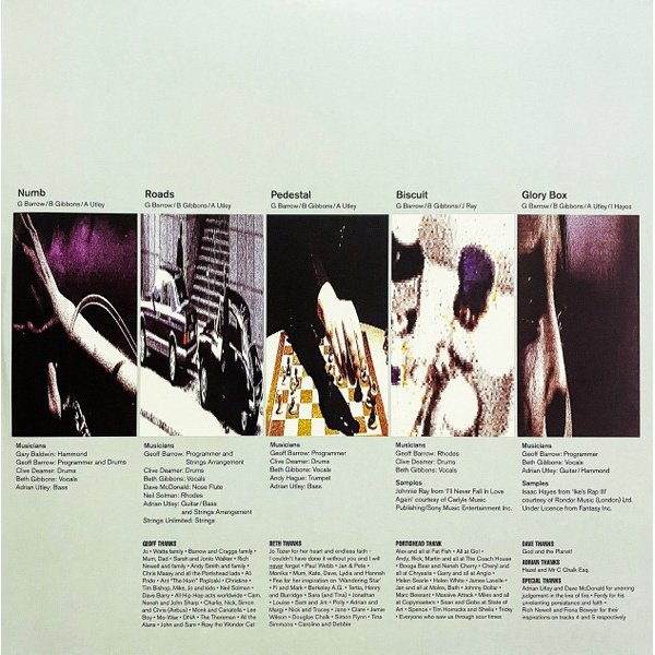 Portishead Dummy LP gatefold interior with Side B track credits