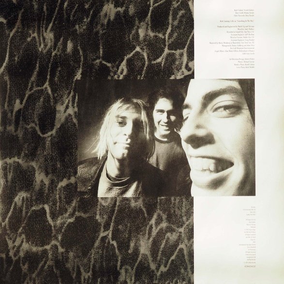 Nevermind inner sleeve with band photograph and credits