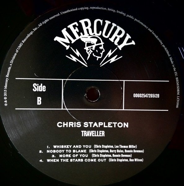 Chris Stapleton - Traveller [Gatefold] (2LP) Vinyl, side B record label