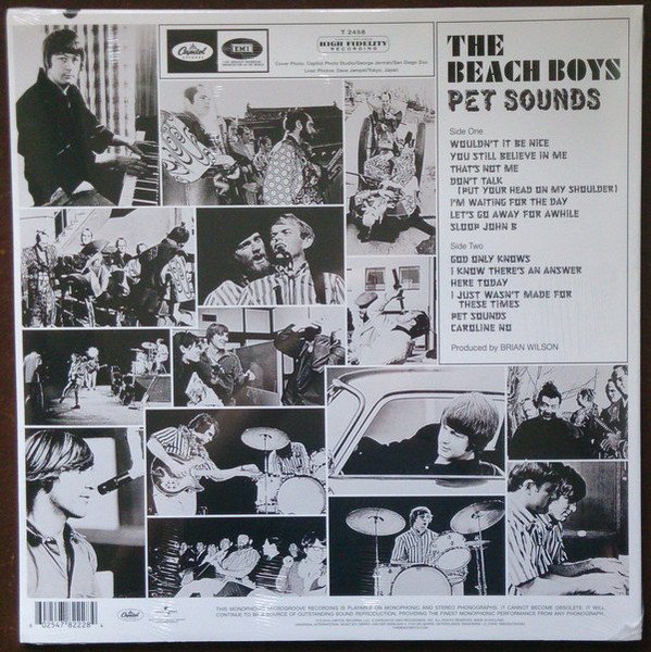 The Beach Boys Pet Sounds rear sleeve with both side listings and credits