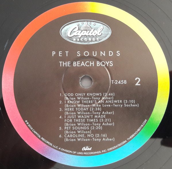 The Beach Boys Pet Sounds side two Capitol rainbow label with the side two track listing