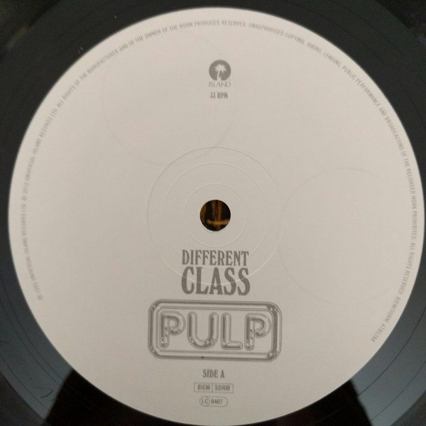 Pulp - Different Class (LP) Vinyl, side one record label