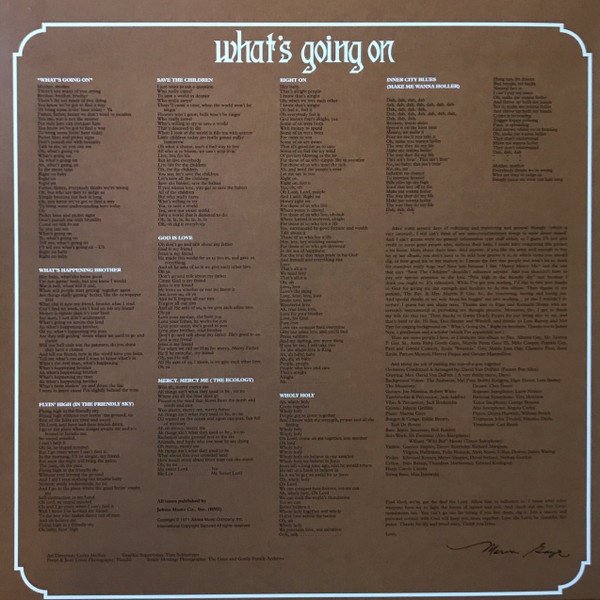 Gatefold interior with full album lyrics