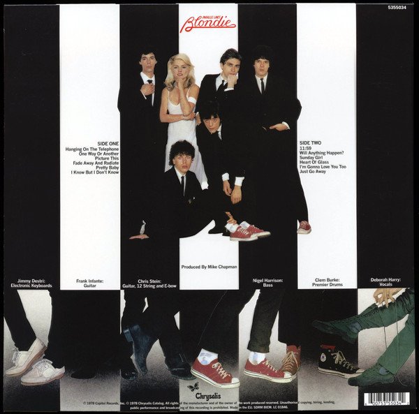 Blondie - Parallel Lines (LP) Vinyl, rear sleeve with twelve track listing and credits