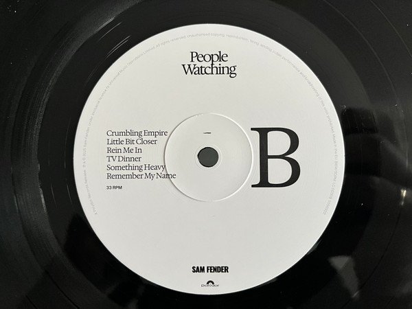 Sam Fender People Watching side B record label