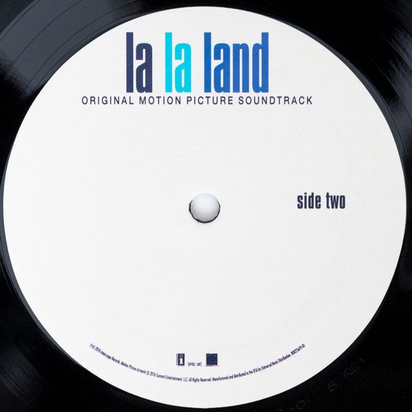 Justin Hurwitz - La La Land (OST) (LP) Vinyl, side two Interscope label on black vinyl