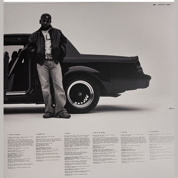 Kendrick Lamar GNX printed inner sleeve for side A with the side A track listing and credits