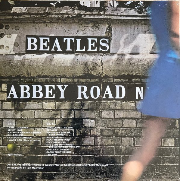 The Beatles Abbey Road rear sleeve with the full track listing and credits