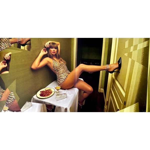 Taylor Swift - The Life of a Showgirl [Gatefold, Portofino Orange Glitter] (LP) Vinyl, open gatefold interior