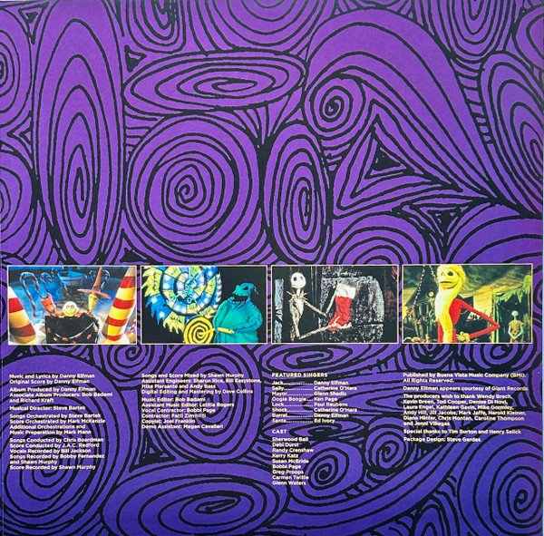 Danny Elfman - The Nightmare Before Christmas (OST) [Bone & Aqua Coloured Vinyl] (2LP) - Gatefold Interior with Credits