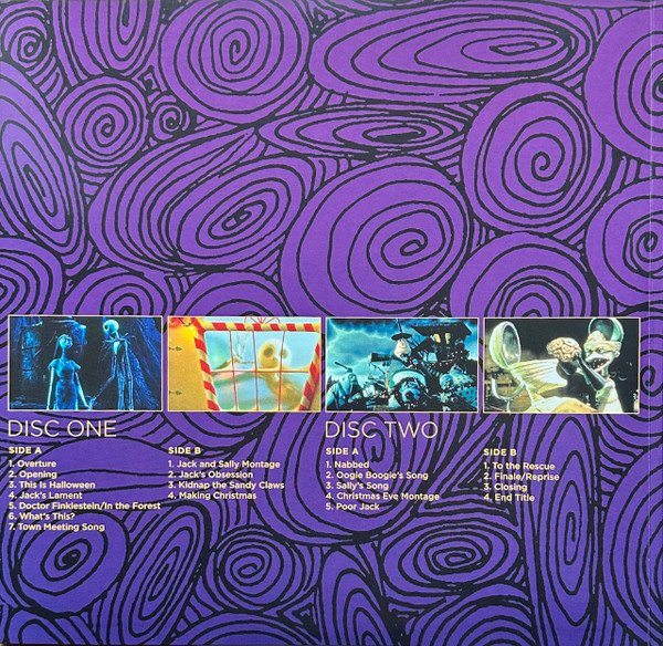 Danny Elfman - The Nightmare Before Christmas (OST) [Bone & Aqua Coloured Vinyl] (2LP) - Gatefold Interior with Tracklist
