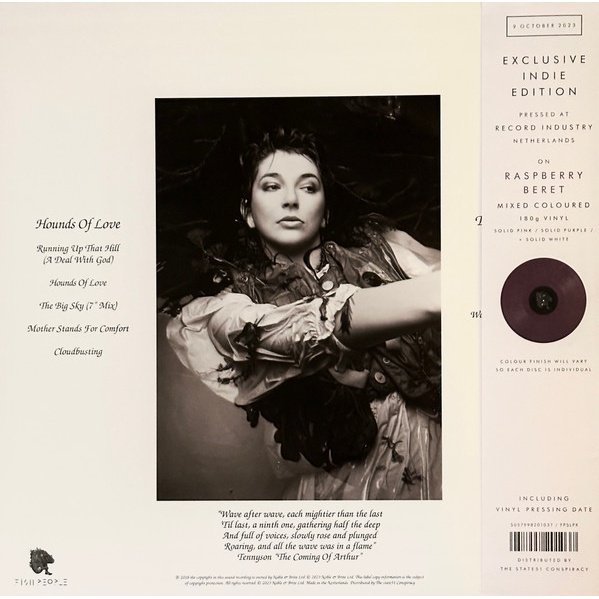 Kate Bush - Hounds of Love [2018 Remaster, Raspberry Beret] (LP) Vinyl, rear sleeve obi strip detailing the indie edition