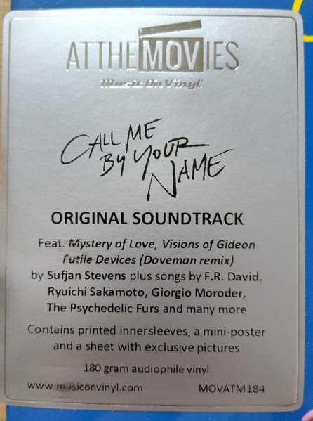 Call Me By Your Name Original Motion Picture Soundtrack, At The Movies hype sticker detail