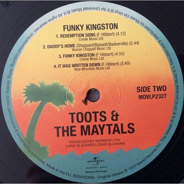Toots & The Maytals - Funky Kingston (LP) Vinyl - Side Two Record Label