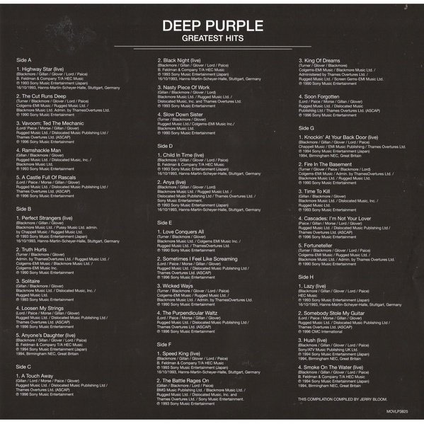 Included insert with full track credits