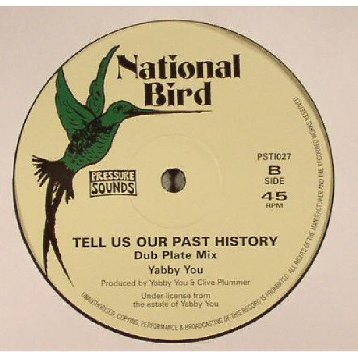 Yabby You - Tell Us Our Past History (10") [2016] Vinyl — B-side label (Dub Plate Mix)