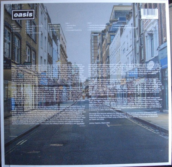 Oasis (What's The Story) Morning Glory? 30th Anniversary Deluxe 3LP rear sleeve with track listing