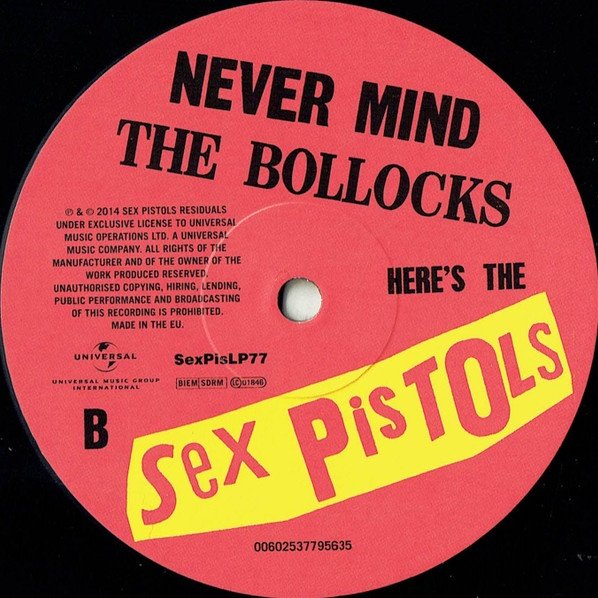 180g black vinyl record, side B pink label