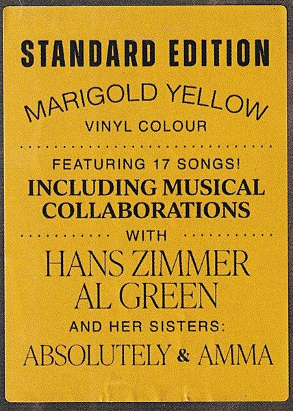 Raye - This Music May Contain Hope. [Gatefold, Marigold Yellow] (2LP) Vinyl, Standard Edition Marigold Yellow hype sticker