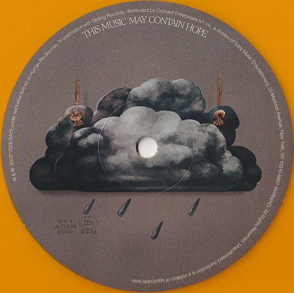 Raye - This Music May Contain Hope. [Gatefold, Marigold Yellow] (2LP) Vinyl, side A label, Act I Autumn