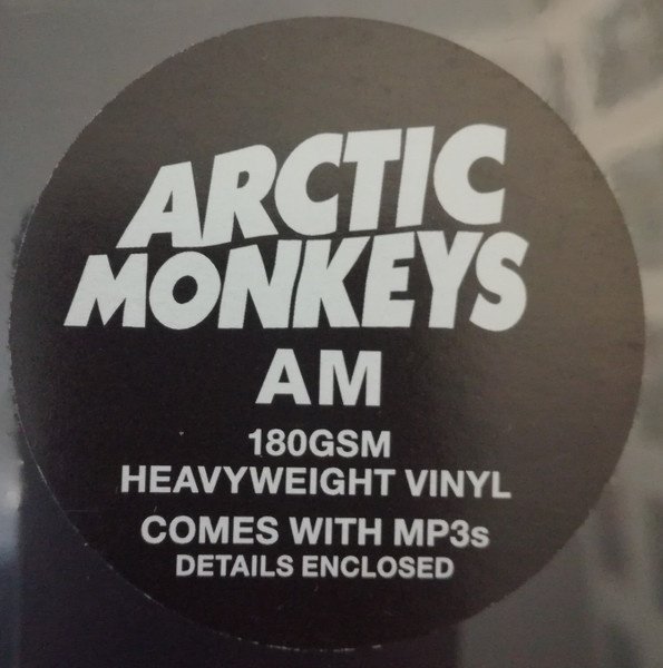Arctic Monkeys - AM (LP) Vinyl, front sleeve hype sticker confirming 180gsm heavyweight vinyl and MP3 download