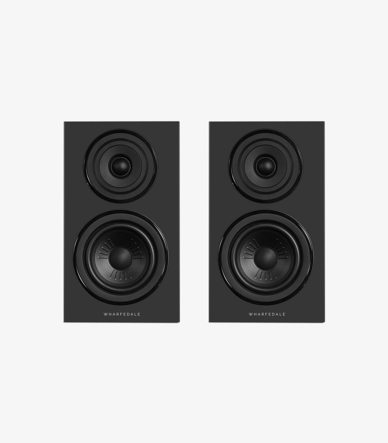 Wharfedale Diamond 12.1i Bookshelf Speakers Black pair, grilles off