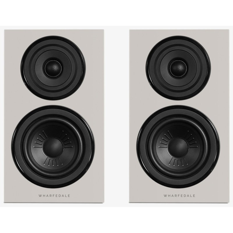 Wharfedale Diamond 12.1i Bookshelf Speakers Stone Grey pair, grilles off