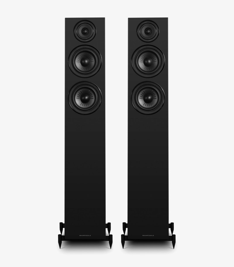 Wharfedale Diamond 12.4i Floorstanding Speakers Black (Pair) - pair without grilles