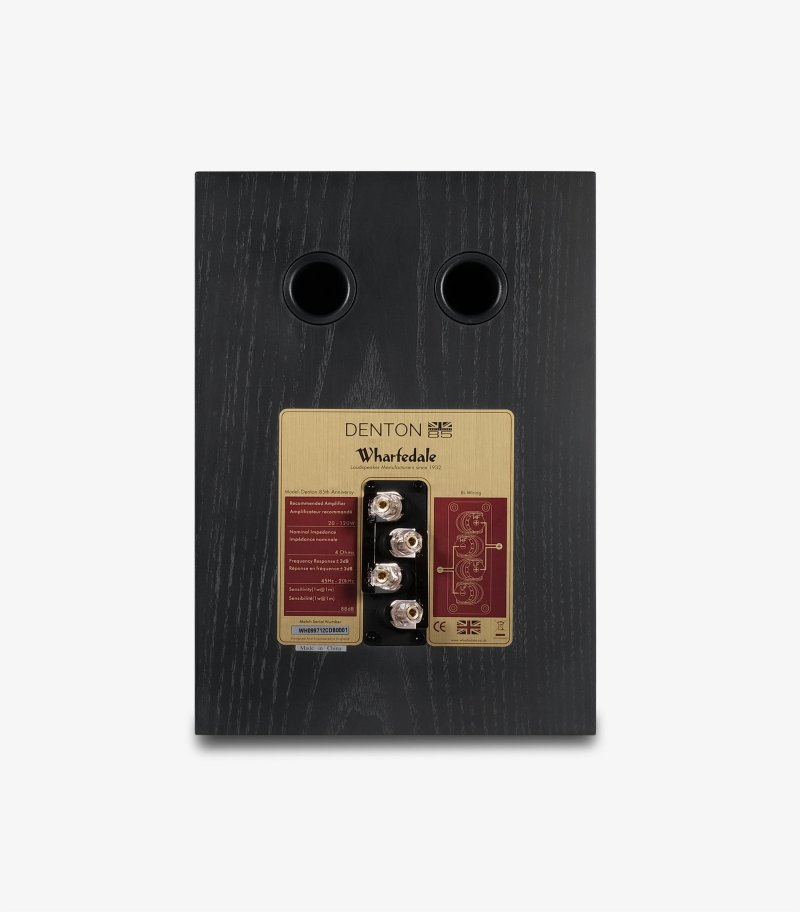 Wharfedale Denton 85th Anniversary Bookshelf Speakers Black Oak (Pair) - Side View
