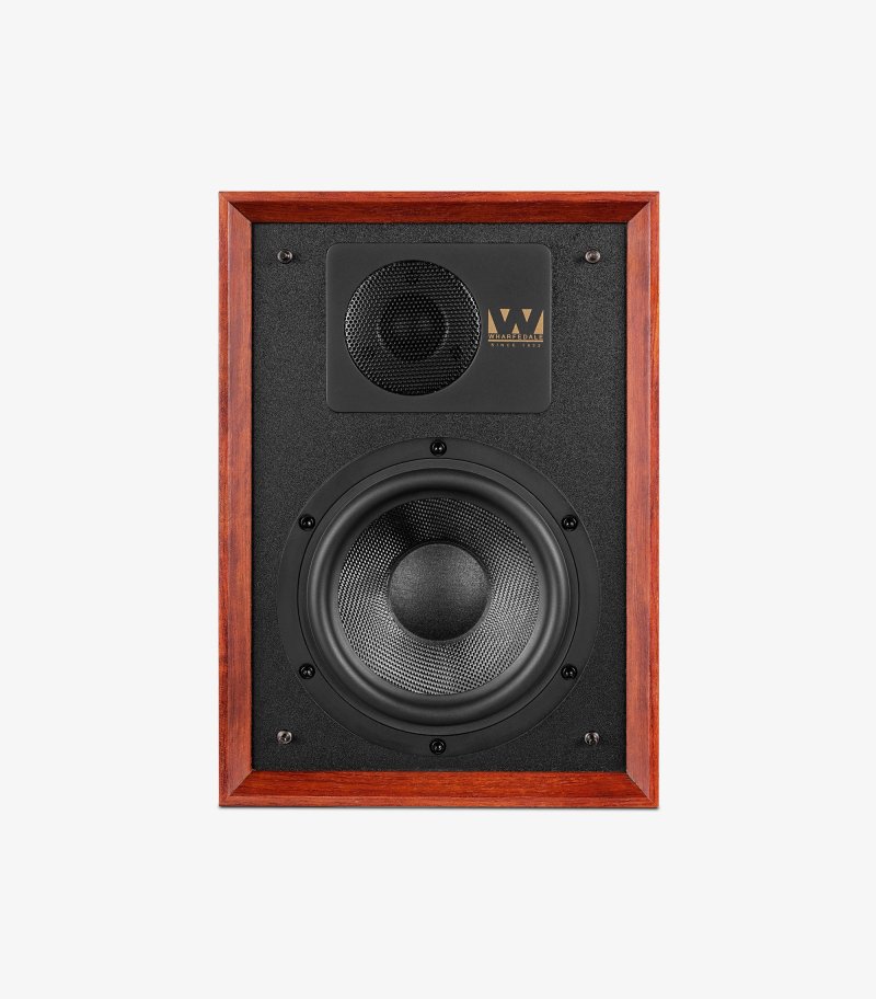 Wharfedale Denton 85th Anniversary Bookshelf Speakers Mahogany Red (Pair) - Angle View