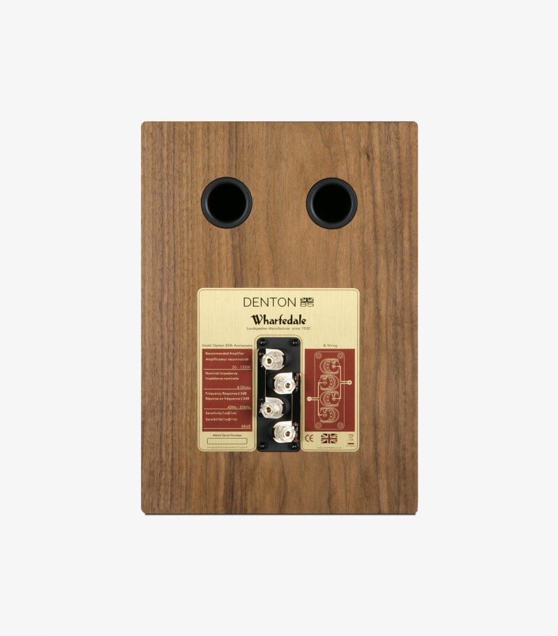 Wharfedale Denton 85th Anniversary Bookshelf Speakers Antique Walnut (Pair) - Side View