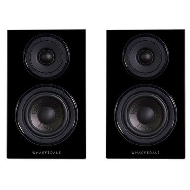 Wharfedale Diamond 12.0 Bookshelf Speakers Black (Pair) — pair front view