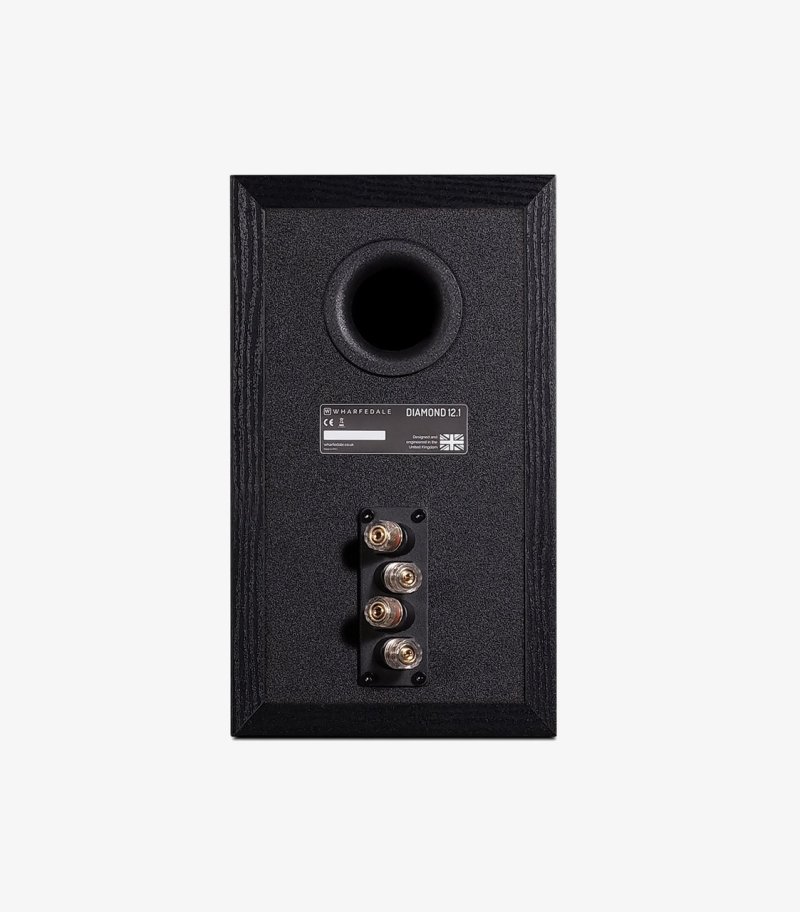 Wharfedale Diamond 12.1 Bookshelf Speakers Black (Pair) — rear panel