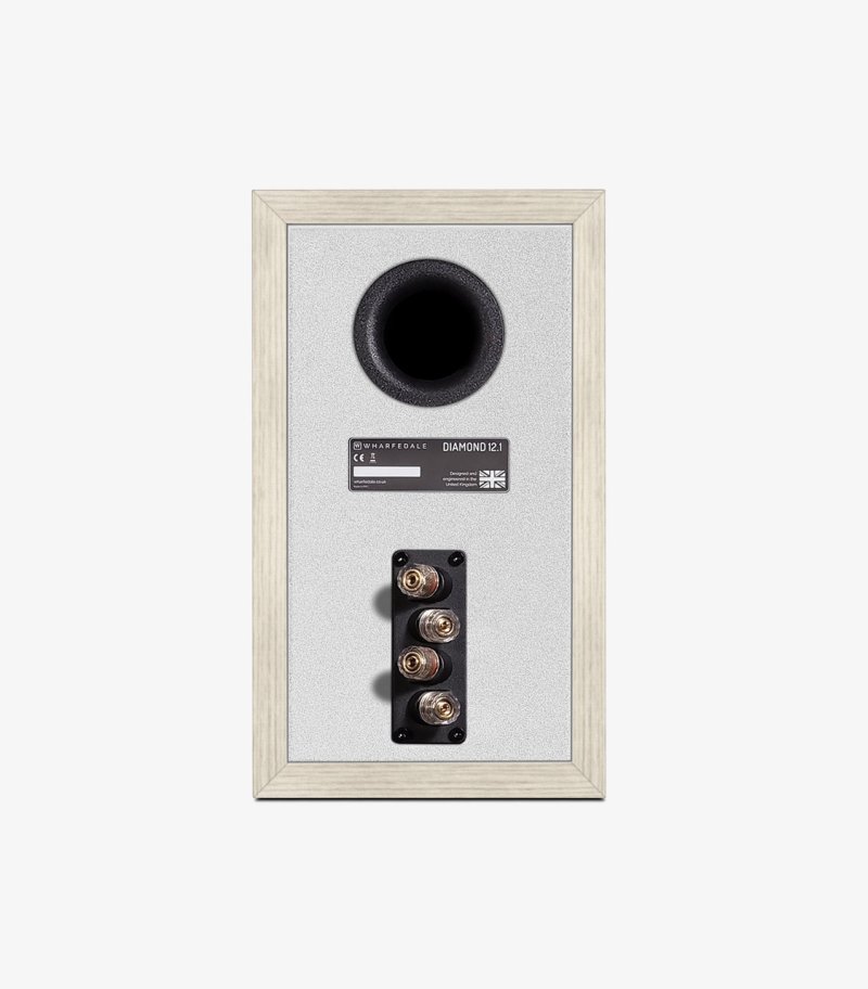 Wharfedale Diamond 12.1 Bookshelf Speakers Light Oak (Pair) — rear panel