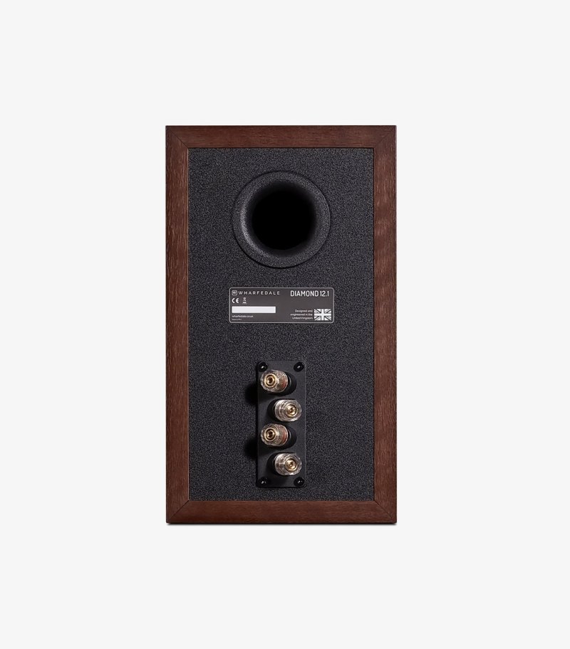 Wharfedale Diamond 12.1 Bookshelf Speakers Walnut (Pair) — rear panel